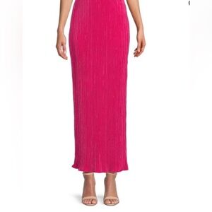 Renee C - Hot Pink Maxi Skirt Side Slit
